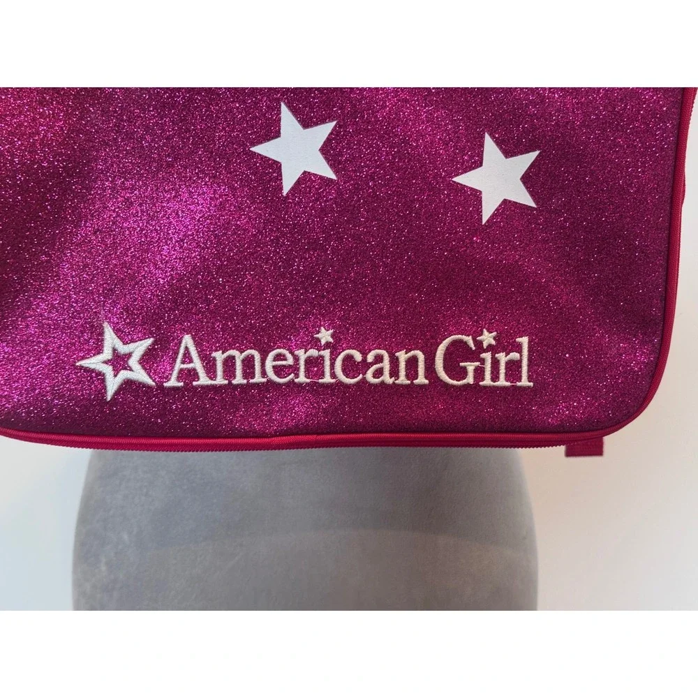 American Girl Pink Glitter Star doll carrier backpack Padded Straps Travel Bag